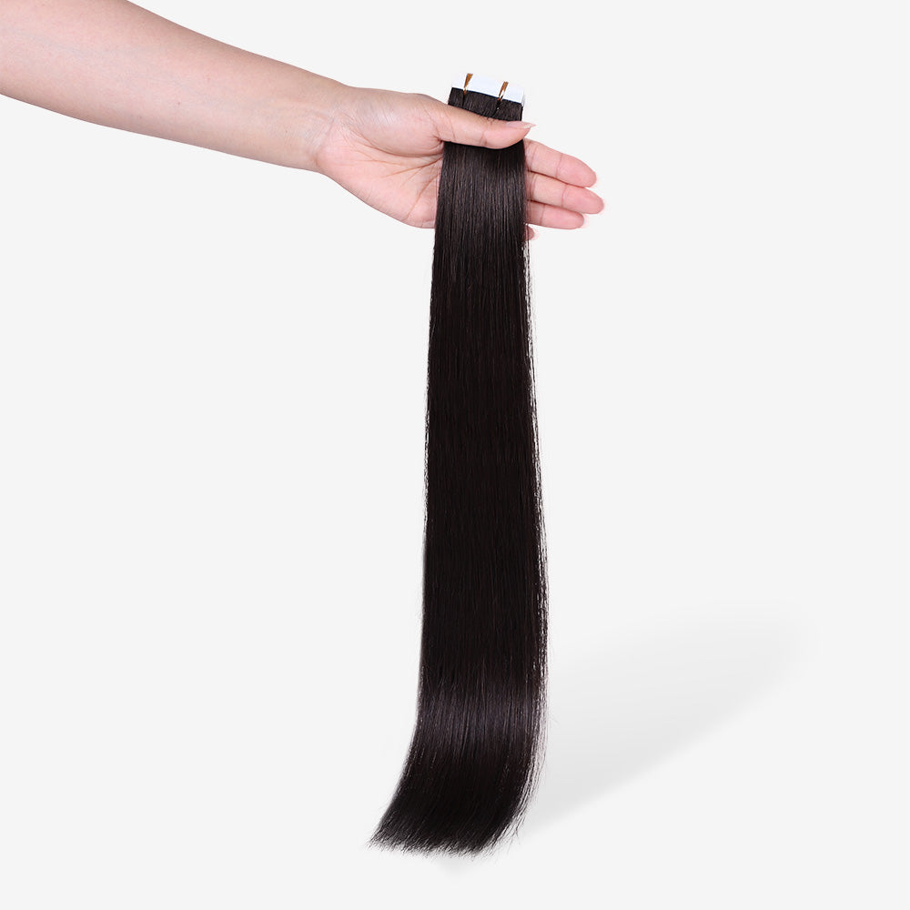 darkest brown tape in hair extensions
